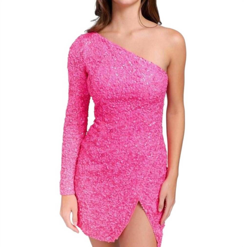 NEW PRIMAVERA bodycon mini dress in neon pink